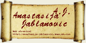 Anastasija Jablanović vizit kartica